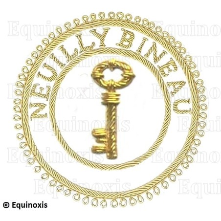 Badge / Macaron GLNF – Grande tenue provinciale – Grand Trésorier – Neuilly Bineau – Brodé main